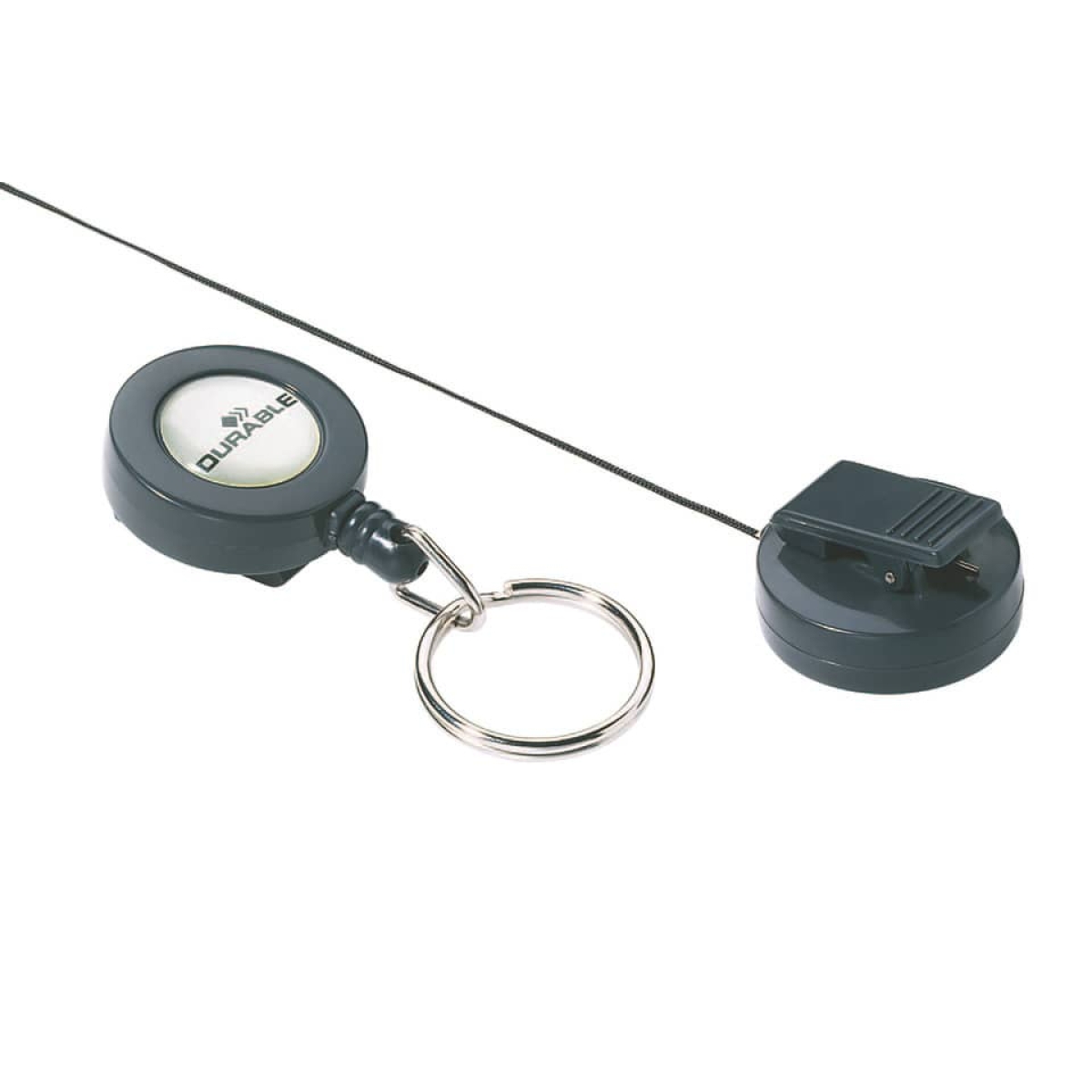 DURABLEID card holder yo-yo with key ring, Ø25mm, 10 pieces, anthracite 8222 58-Price for 10 pcs.Article-No: 4005546802015