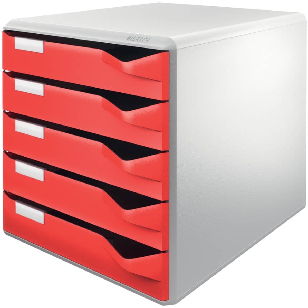 LEITZDrawer set mail set, 5 drawers, light gray/red 5280-00-25Article-No: 4002432324392