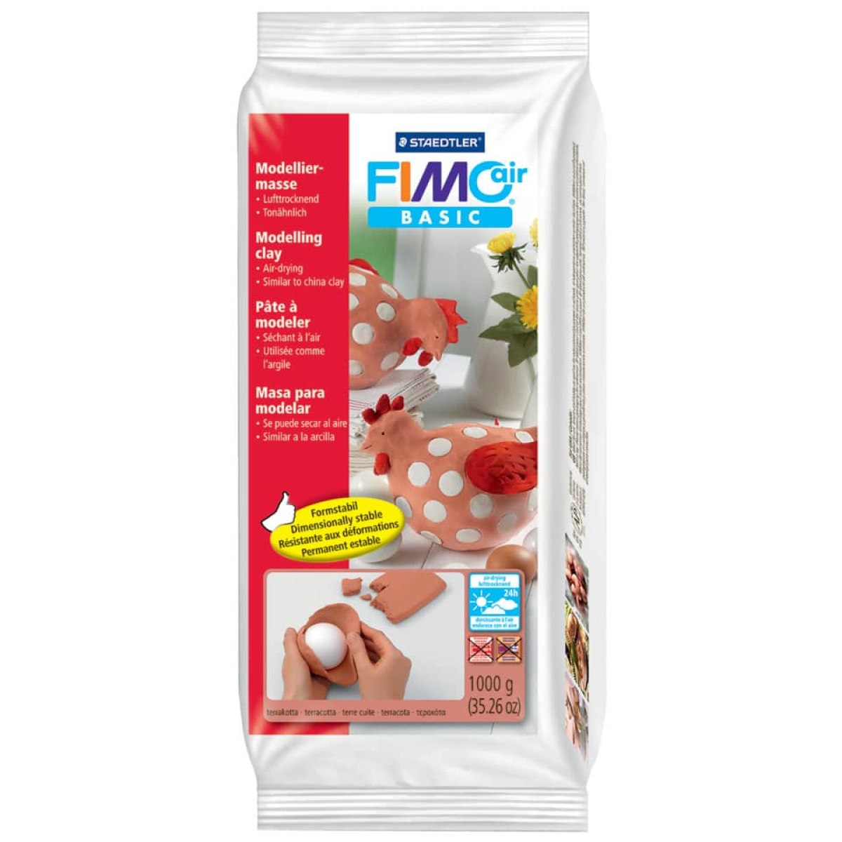 STAEDTLERModeling clay FIMO® air, 1000 g, terracotta 8101-76Article-No: 4006608806729
