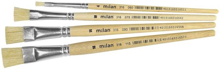 Milanbristle brush size 12 short raw wooden handlesArticle-No: 4010169316559