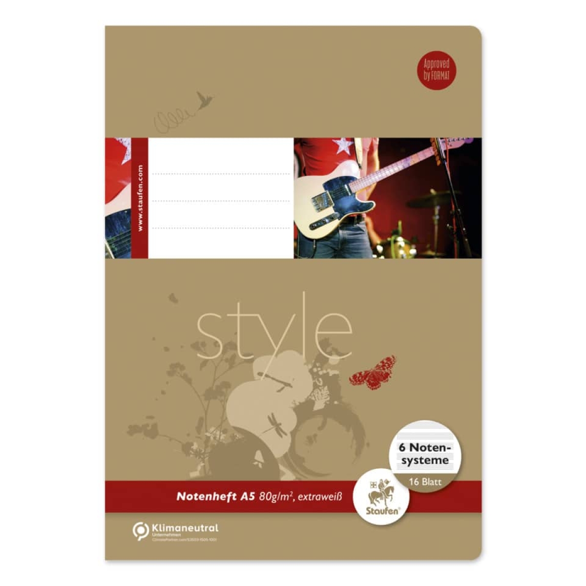 STAUFEN STYLEMusic book, A5, 16 sheets Lin.14 040516014Article-No: 9002244554173