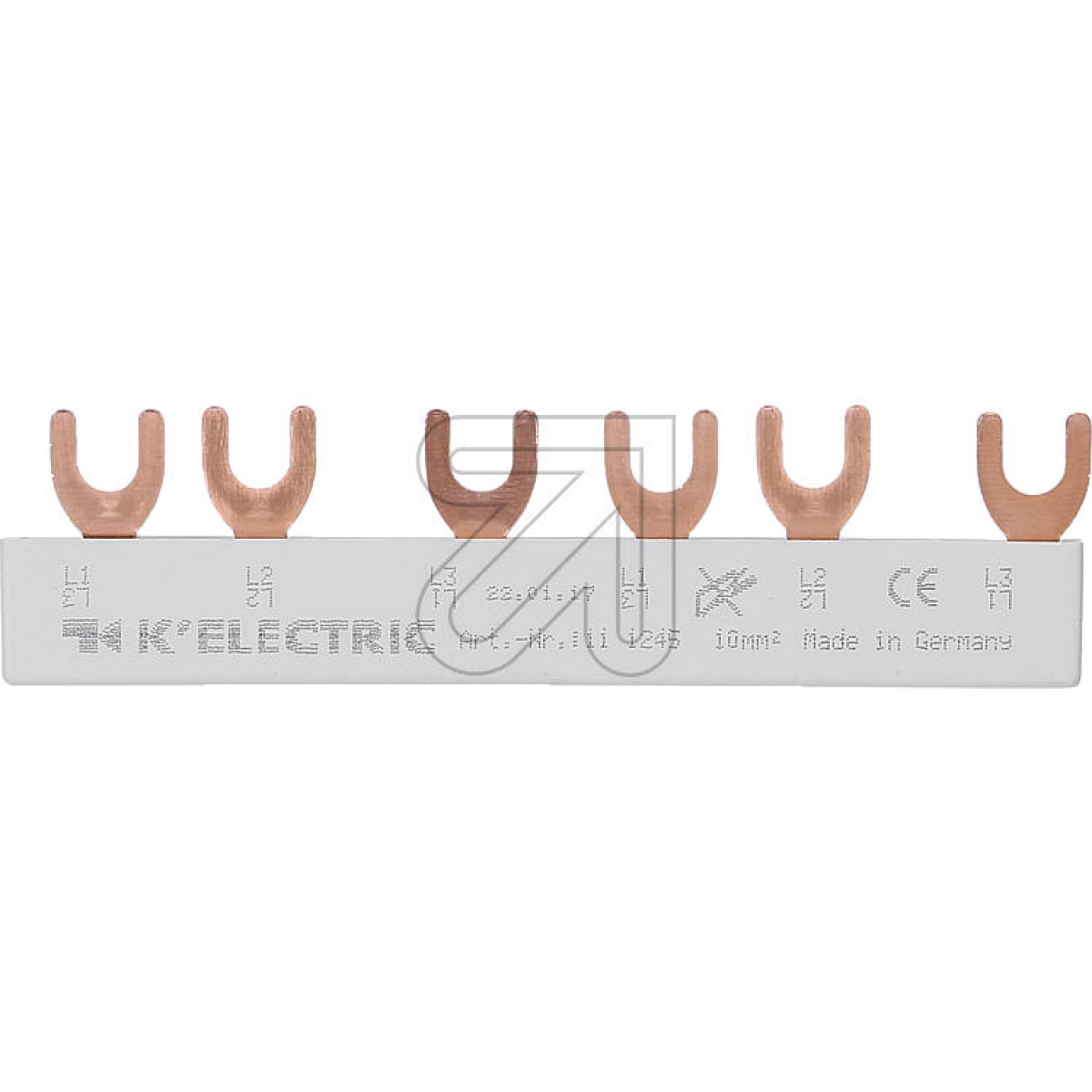 KELECTRICFork wiring bar, 3-pole, 10mm², 6TE 111245Article-No: 163360
