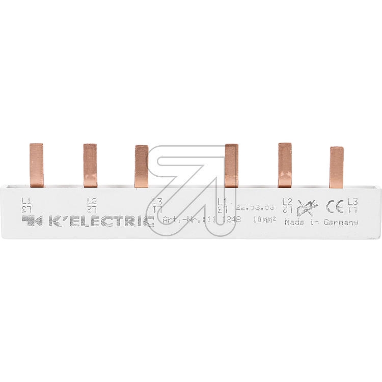 KELECTRICBar wiring bar, 3-pole, 10mm², 6TE 111248Article-No: 163400