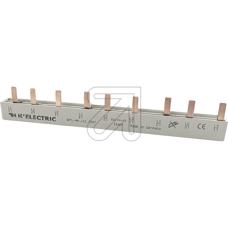 KELECTRICBar wiring bar, 3-pole, 10mm², 9TE 111247Article-No: 163405
