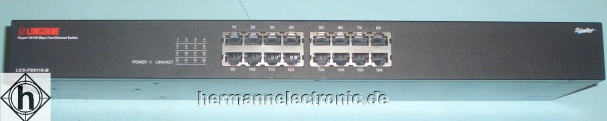 Longshine16 PORT LAN Fast Ethernet Switch 10/100 Mbit/s LCS-FS9116-B usedArticle-No: 996014384071L