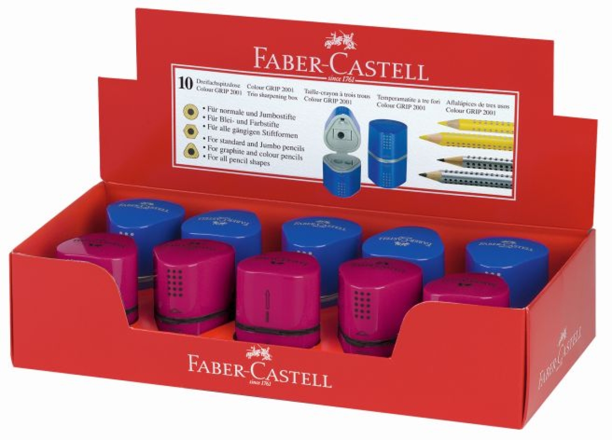 Faber CastellSpitzdose dreifach Grip 2001 sortiert-Preis für 10 StückArtikel-Nr: 4005401838012