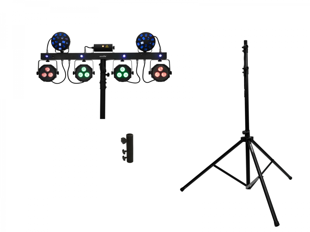 EUROLITESet LED KLS Laser Bar Next FX Light Set + M-4 Speaker-System Stand