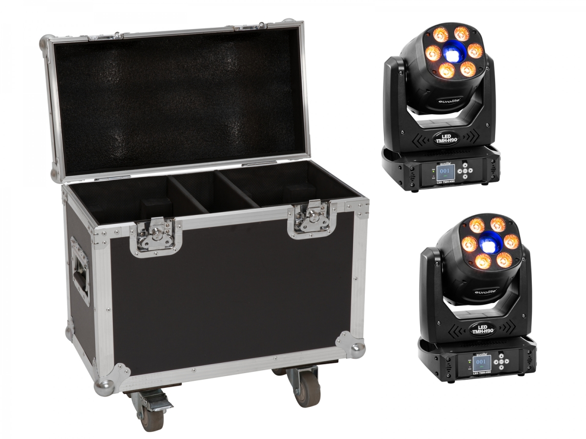EUROLITESet 2x LED TMH-H90 + Case mit Rollen