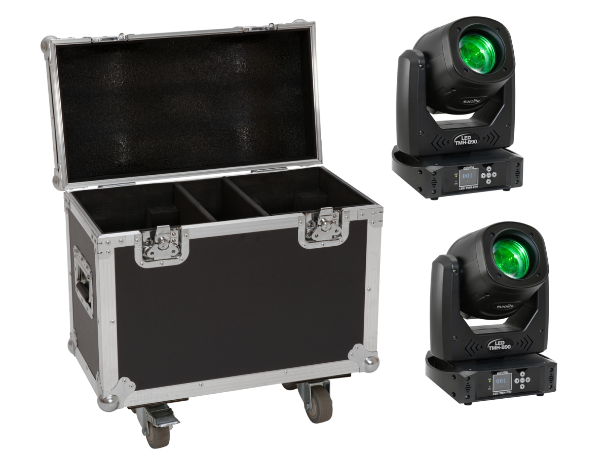 EUROLITESet 2x LED TMH-B90 + Case mit Rollen