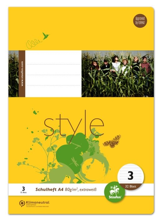 StaufenDouble exercise book A4 32 sheets Lin 3 3rd grade-Price for 10 pcs.Article-No: 9002244552179
