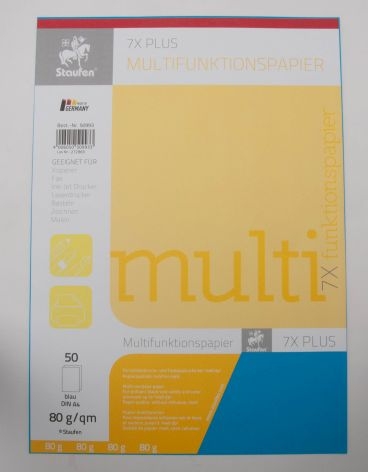 StaufenMultifunctional paper A4 80G 50sheets intensive blue-Price for 50SheetArticle-No: 4006050509933