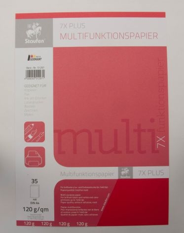 StaufenMultifunctional paper A4 120g 35sheets intensive red-Price for 35SheetArticle-No: 4006050512971