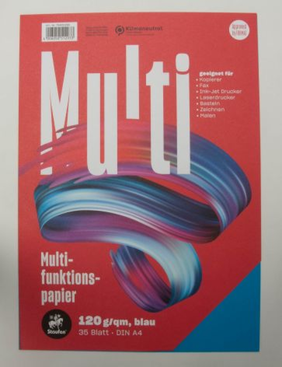 StaufenMultifunctional paper A4 120g 35sheets intensive blue-Price for 35SheetArticle-No: 4006050512933