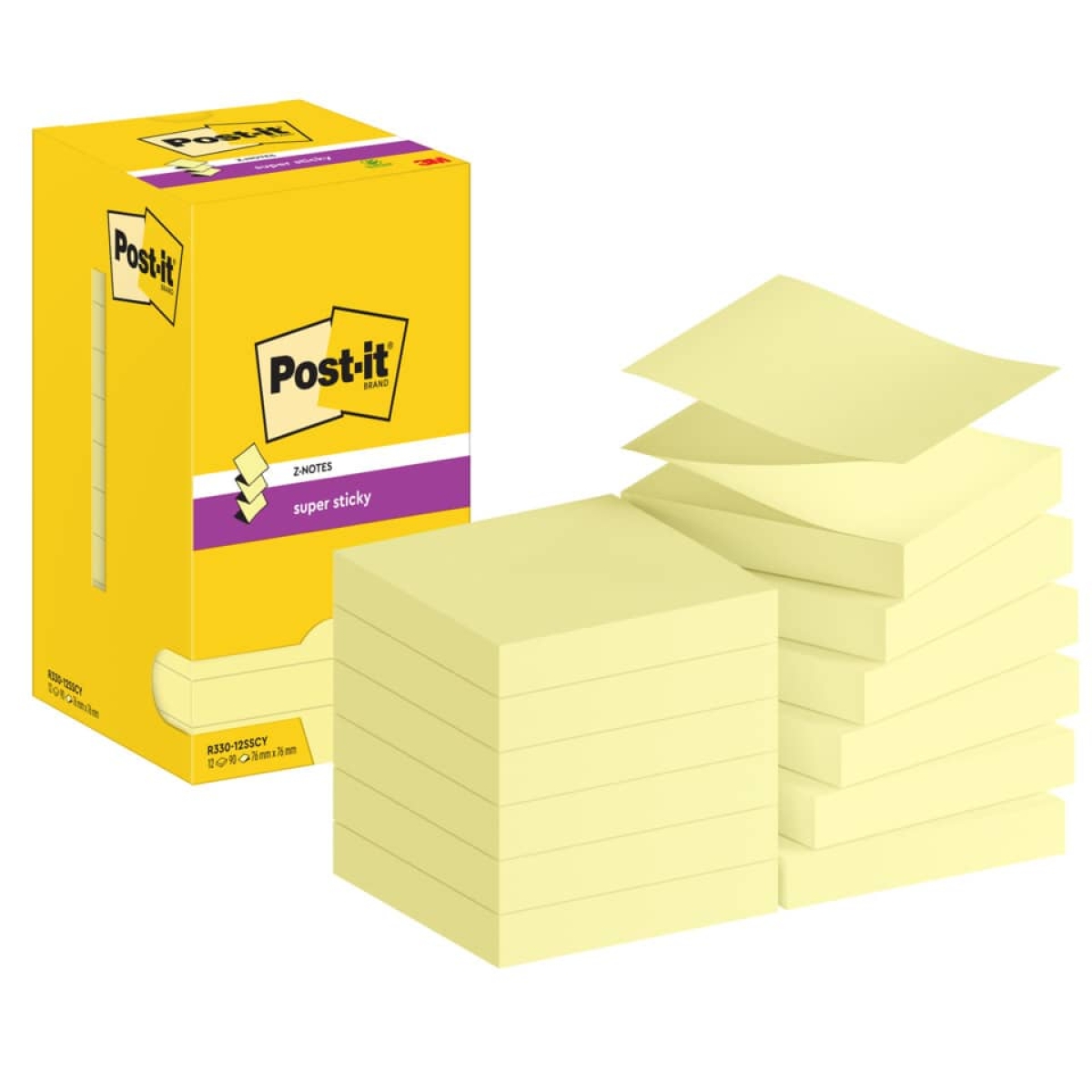 3MHaftnotiz Post-it Z-Notes 76x76mm Super Sticky gelb-Preis für 12 StückArtikel-Nr: 4064035065577