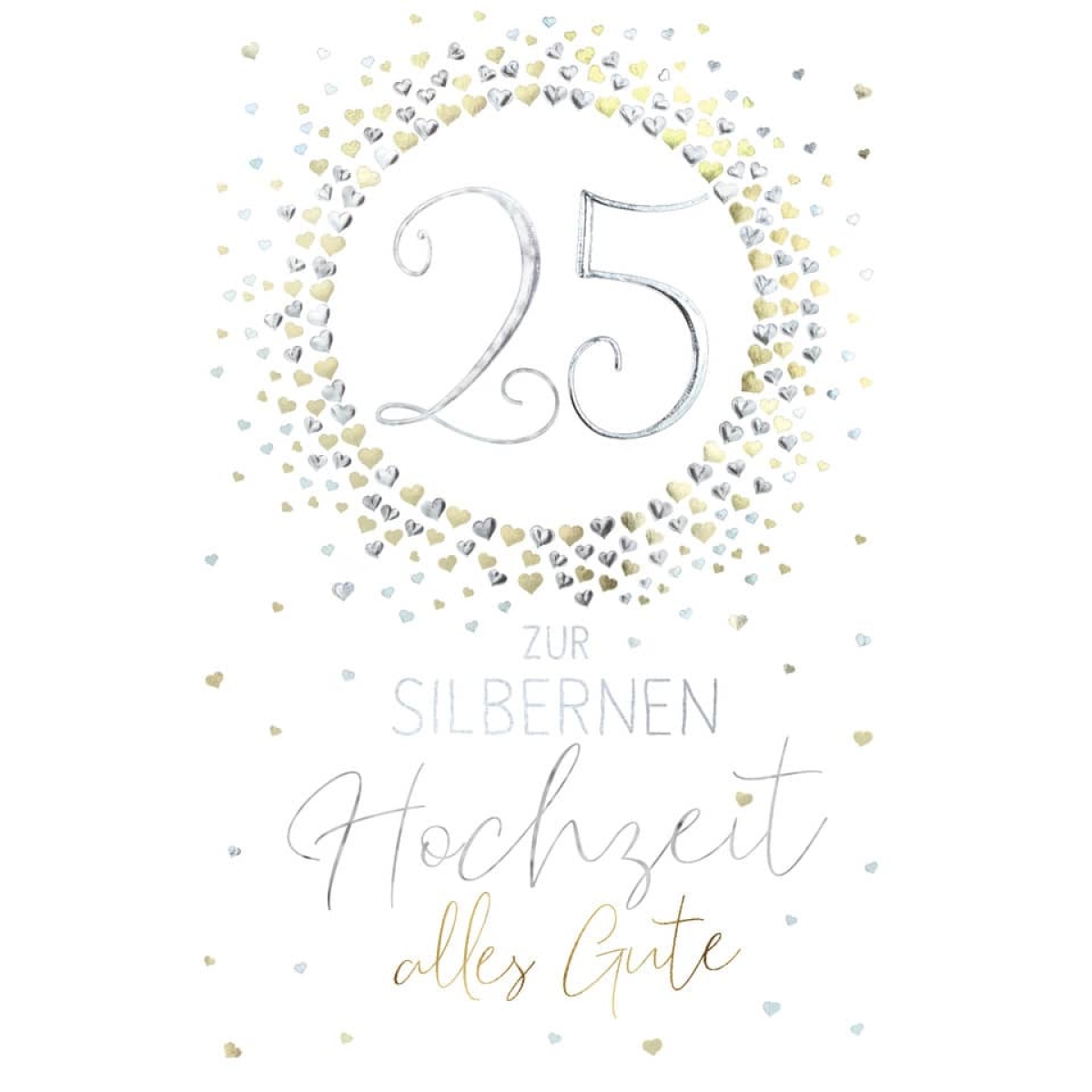 Silberhochzeitskarte 71-1050-Preis für 6 StückArtikel-Nr: 9004546545880