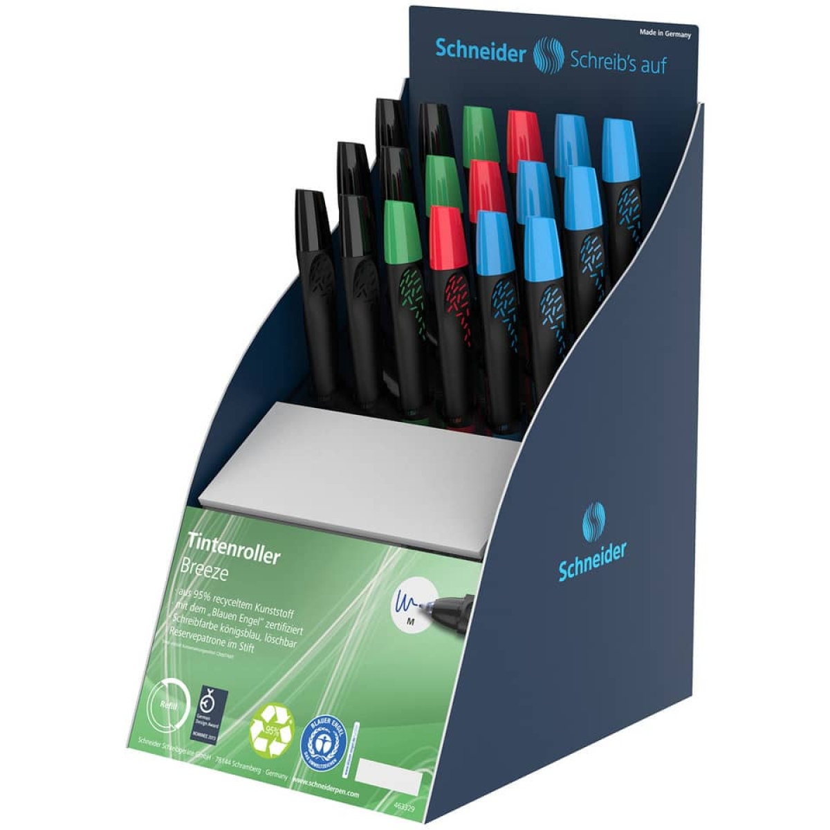 SCHNEIDERRollerball pen Breeze, sorted in display 306781-Price for 15 pcs.Article-No: 4004675171368