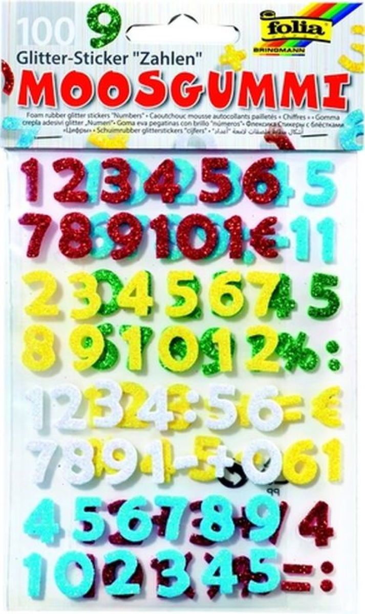 FoliaSponge rubber numbers sk 100 pieces glitter 23797Article-No: 4001868082388