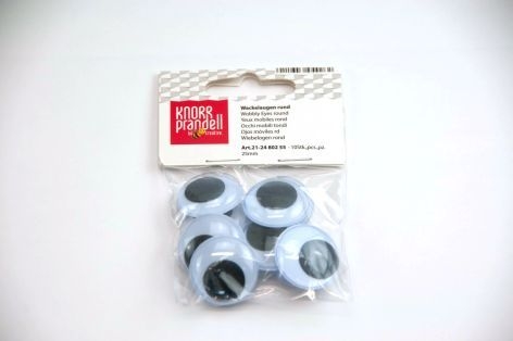 KnorrWobbly eye 25mm 10 pieces with movable pupil-Price for 10 pcs.Article-No: 4011643454262