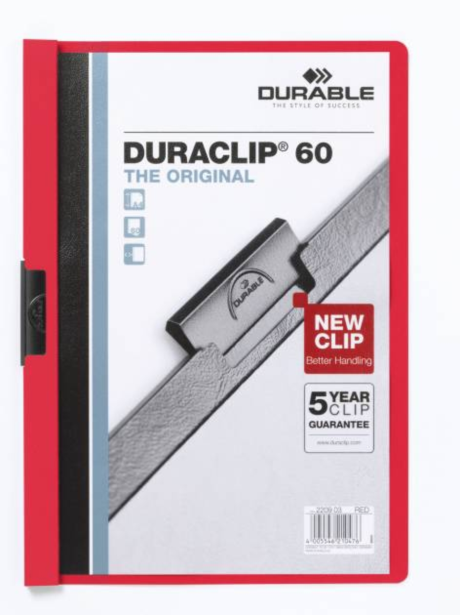 DurableClamping folder Duraclip 03 Red for 60 sheets 220903Article-No: 4005546210476