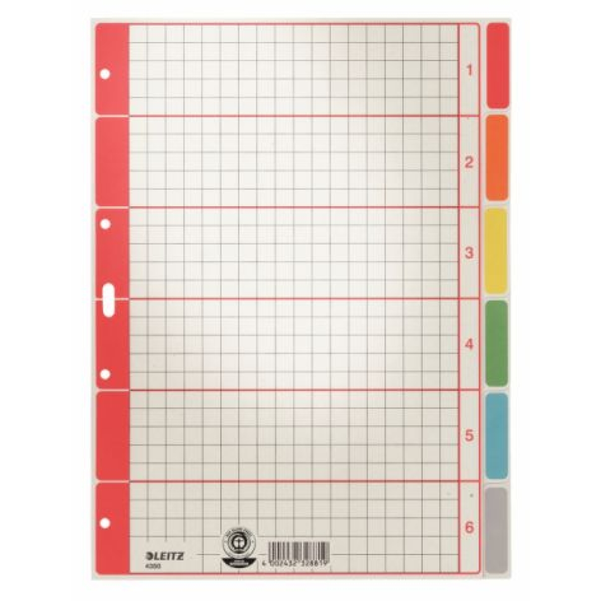 LeitzRing binder register A4 6-part gray cardboard 4350 43500085Article-No: 4002432328819