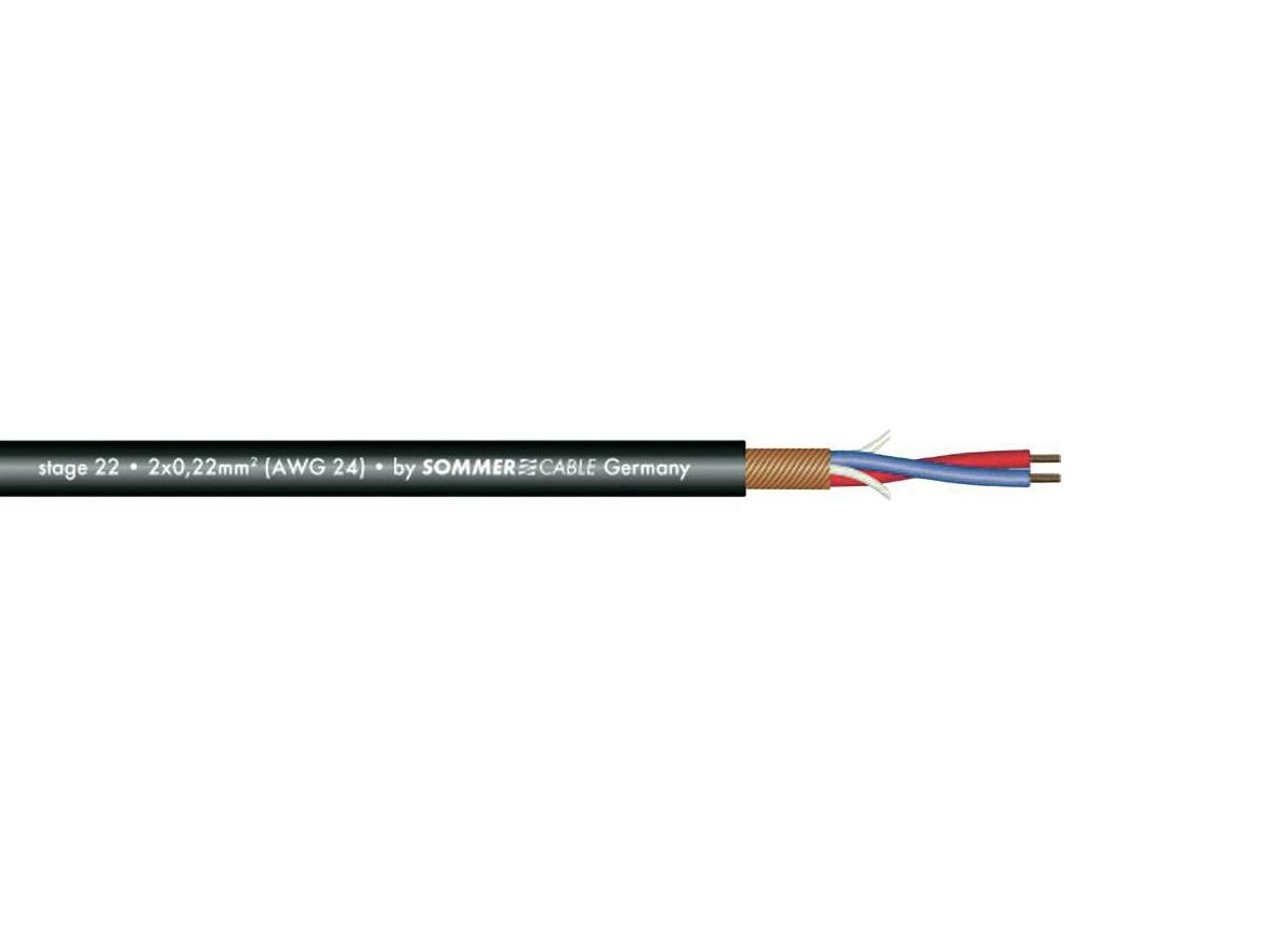 SOMMER CABLEMicrophone cable 2x0.22 100m bk Stage 22-Price for 100 meterArticle-No: 3030744L