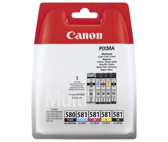 CanonInkjet cartridge Canon 580 PGI-580 blk/c/m/yArticle-No: 8714574652160