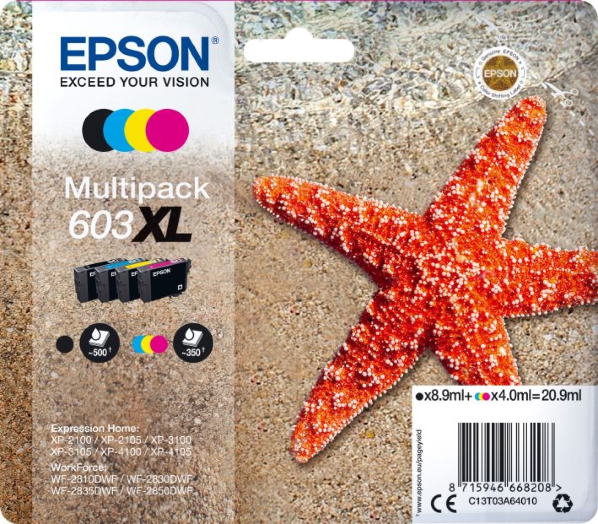 EpsonInk cartridge Epson 603XL set of 4 black/c/m/yArticle-No: 8715946668208