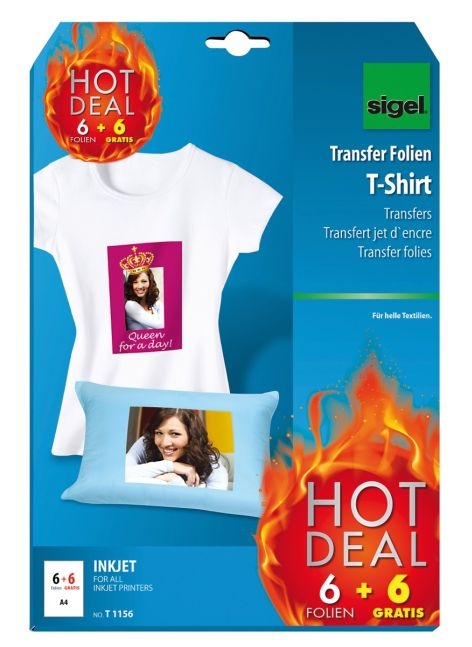 SigelFoil Transfer T-Shirt A4 197my 6 6 sheets-Price for 12 SheetArticle-No: 4004360849398