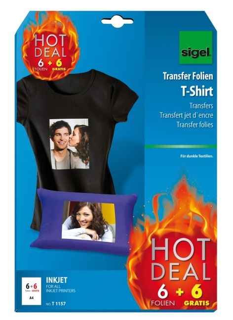 SigelFolie Transfer T-Shirt A4 250my 6+6 Blatt-Preis für 12 BlattArtikel-Nr: 4004360849350