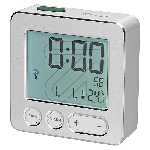 TFARadio alarm clock aluminum front silver/white 60.2545.54