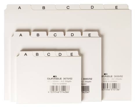 DurableCard index index A7 A-Z We 25 pieces plasticArticle-No: 4005546314266