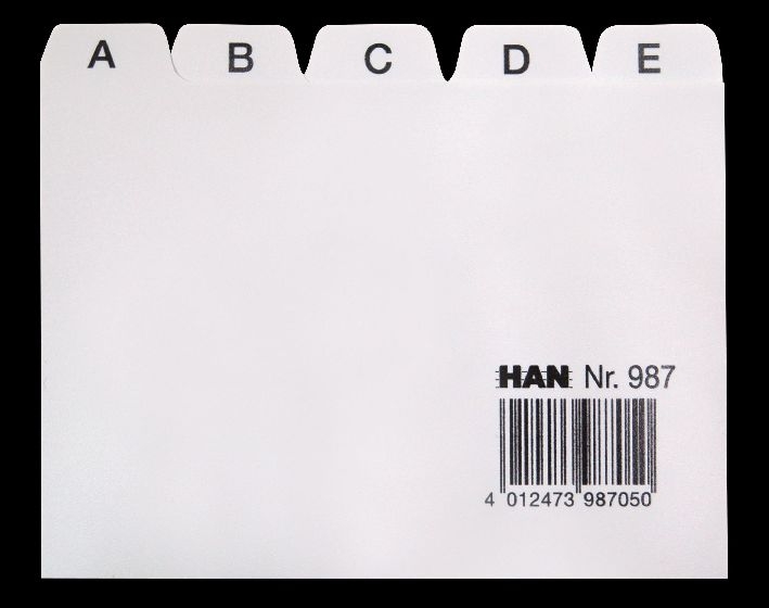 HanCard index register A7 A-Z landscape 25-part gray 987Article-No: 4012473987050