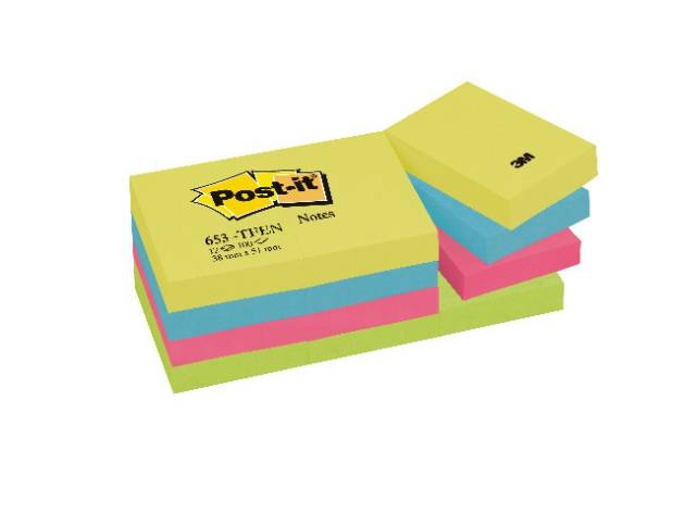 3MSticky Post-it Notes 51x38mm ye/bu/pi/gn 12xArticle-No: 4064035065898