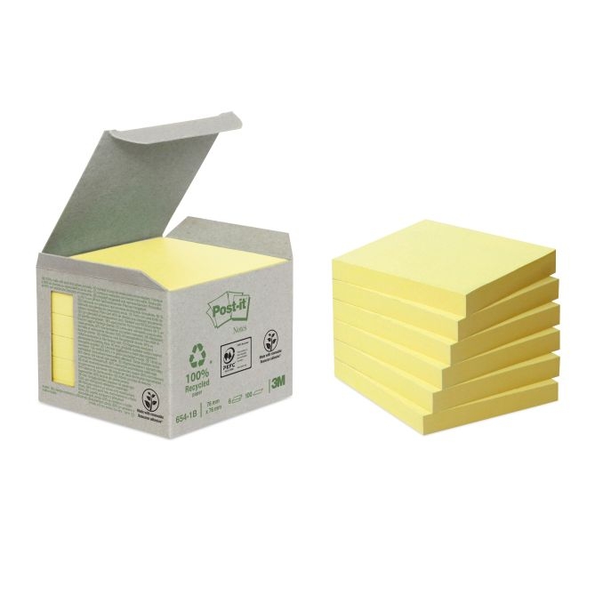 3MSticky Post it Notes 76x76mm recycling 6 blocksArticle-No: 4054596723139