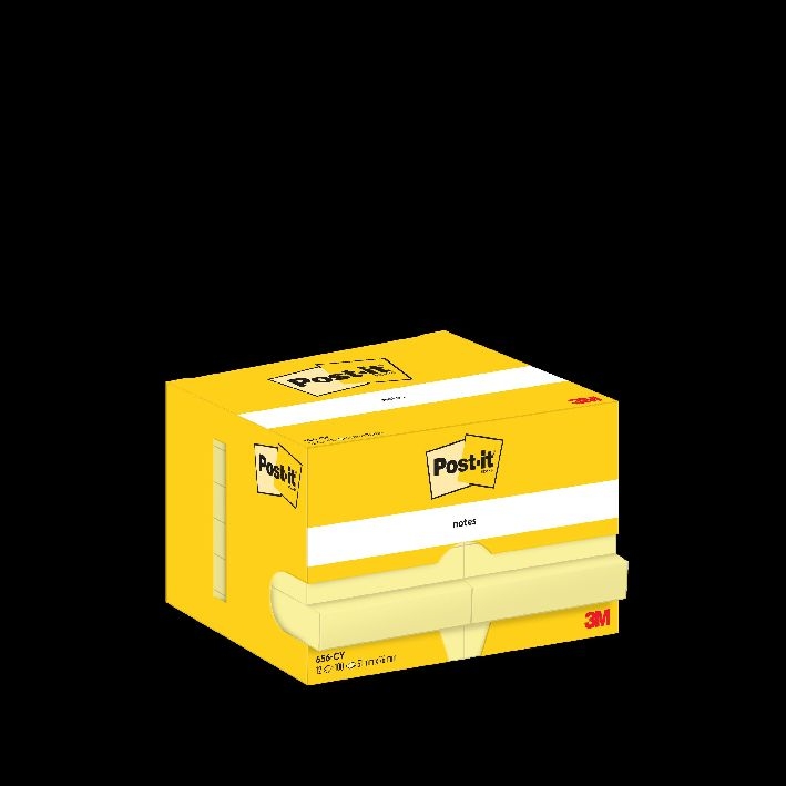 3MSticky Post-it Notes 51x76mm Yellow 100 sheets-Price for 12 pcs.Article-No: 4064035065775