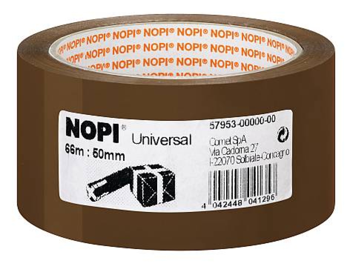 NopiPacking tape 66m 50mm universal brown 57953-00000-Price for 66 meterArticle-No: 4042448041296