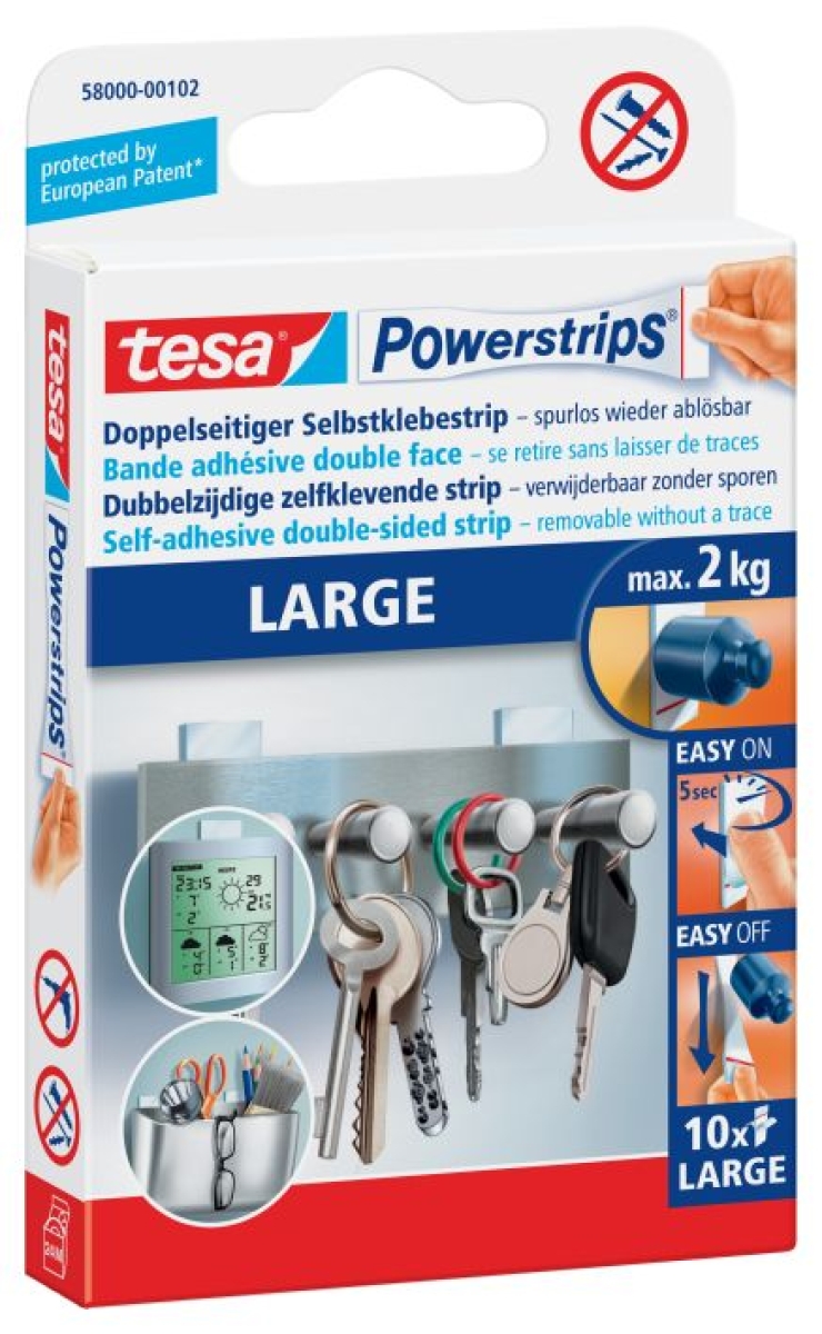 TesaPower Strips 10 pieces in pack 58000-00102-Price for 10 pcs.Article-No: 4042448103932