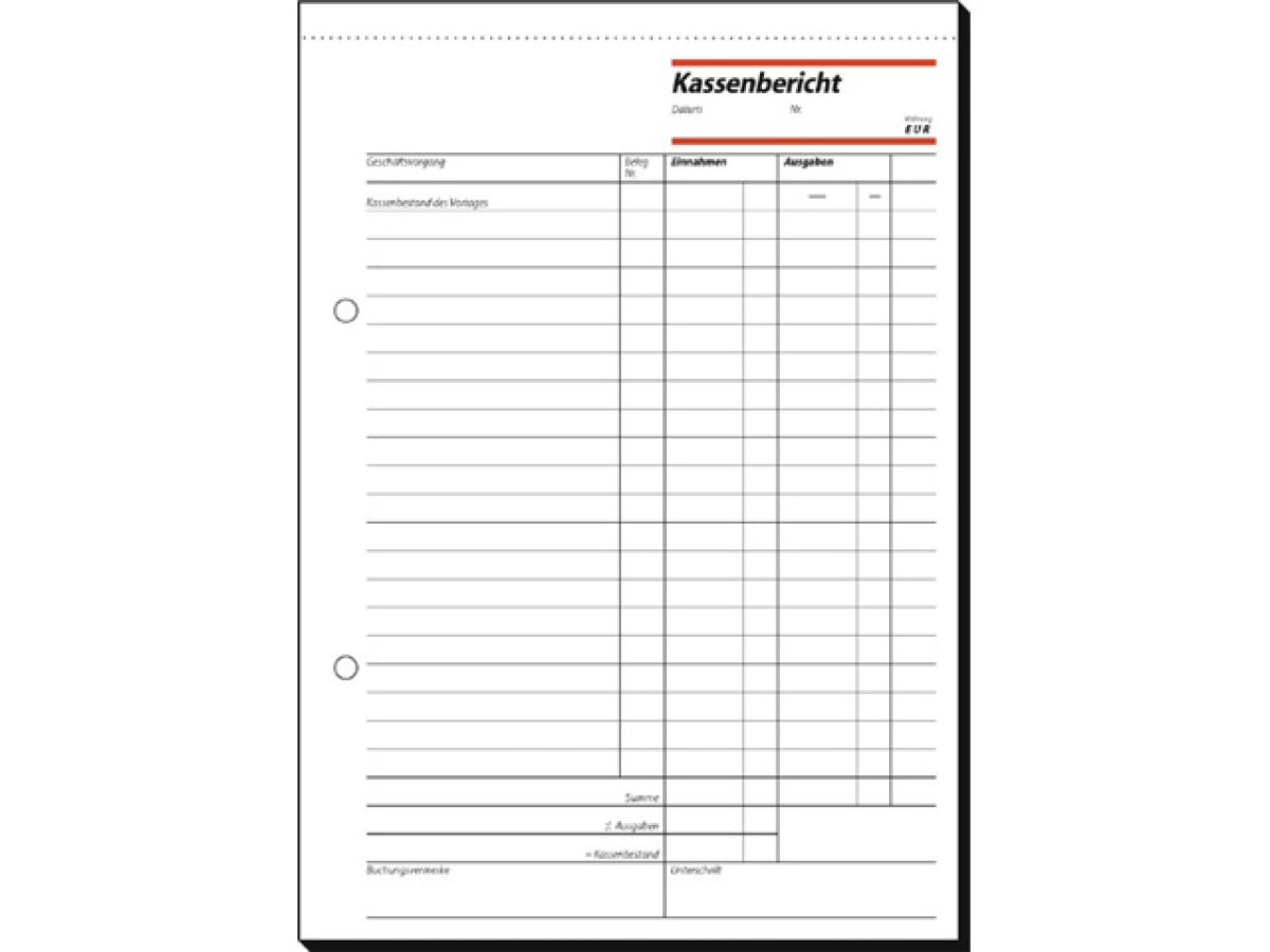 SigelStock calculation A5 50 sheets Ka518 cash register reportArticle-No: 4004360910357