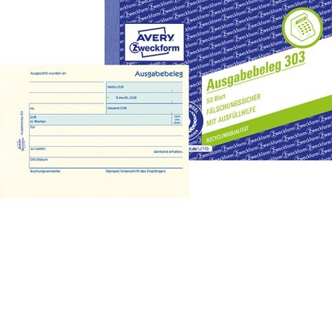 ZweckformOutput receipt 303 A6 50 sheetsArticle-No: 4004182003039