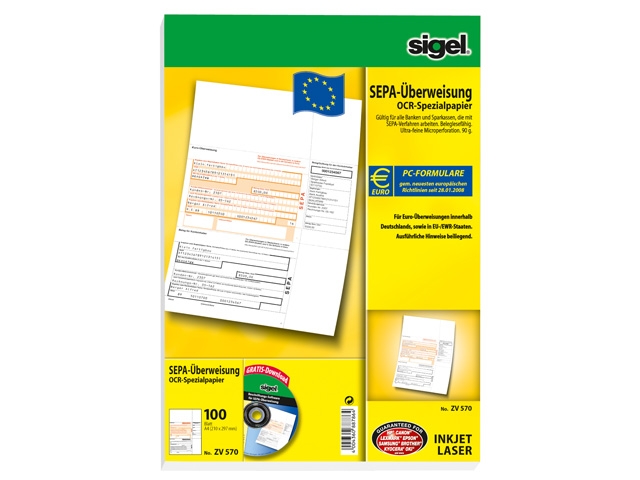 SigelTransfer SEPA A4 90g 100 sheets ink/laser-Price for 100 SheetArticle-No: 4004360887864