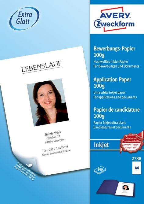 ZweckformApplication paper inkjet A4 100g 200 sheetsArticle-No: 4004182027882