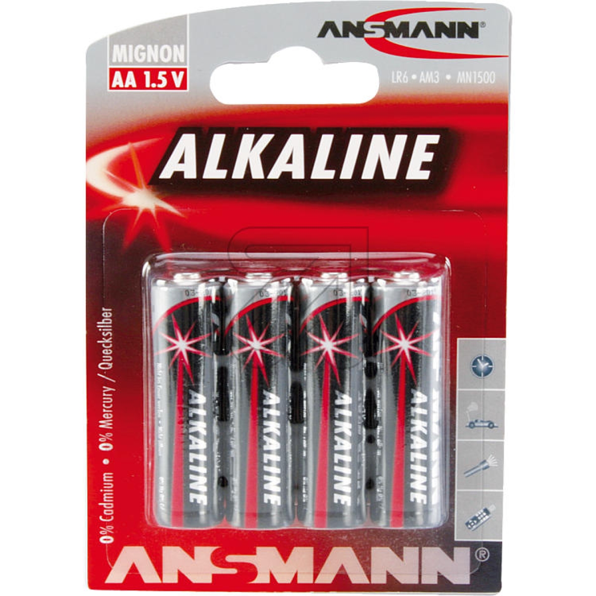 AnsmannAlkaline battery Mignon Ansmann-Price for 4 pcs.