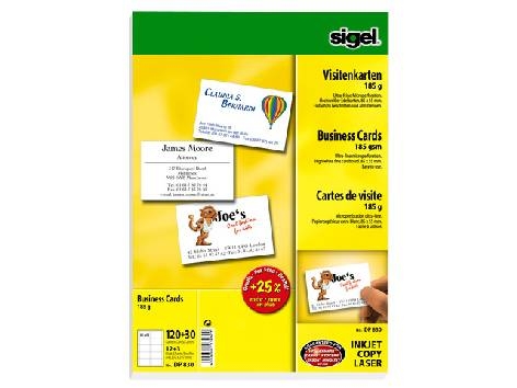 SigelBusiness card blank 15 sheets = 150 pieces Dp830-Price for 150 pcs.Article-No: 4004360934629