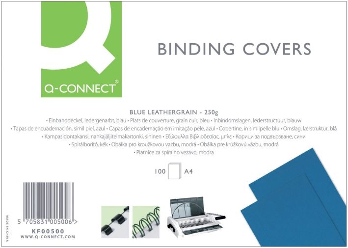 Q-ConnectEinbanddeckel Leder A4 blau Q-Connect KF00500Artikel-Nr: 5705831005006