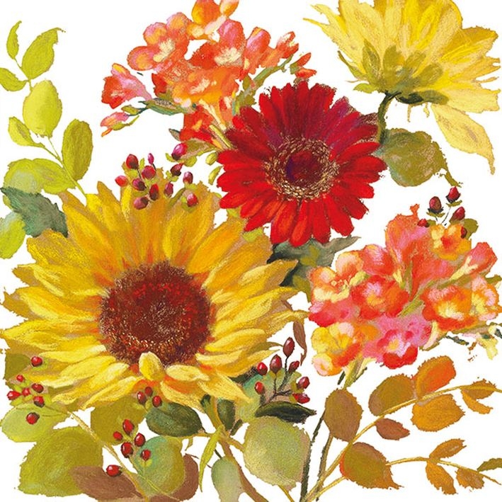 Ambiente EuropeNapkins Autumn 20 pieces Sunny Flowers Cream 13315020Article-No: 8712159167894