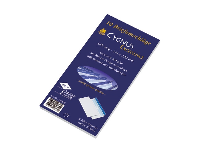 ElepaCygnus DL Envelope White HK Pack of 10 Inside Printed-Price for 10 pcs.Article-No: 4003928226602
