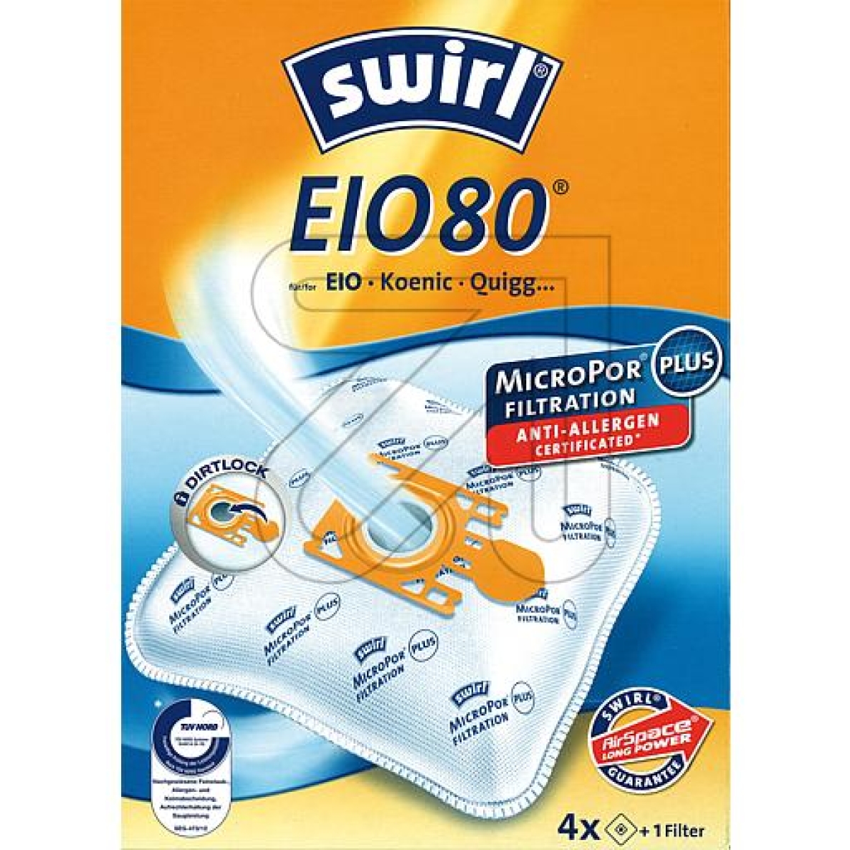 SwirlDust bag Swirl EIO 80 MicroPor Plus Green-Price for 4 pcs.Article-No: 452125