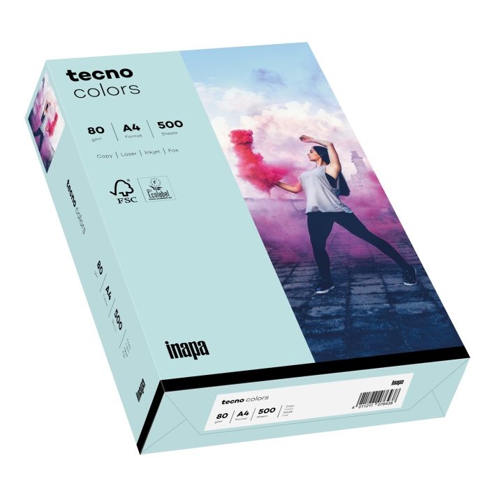 InapaCopy paper tecno colors A4 80g 500 sheets light blue-Price for 500 SheetArticle-No: 4011211076612