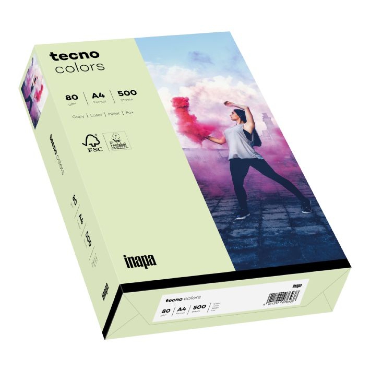 InapaCopy paper tecno colors A4 80g 500 sheets light green-Price for 500SheetArticle-No: 4011211076919