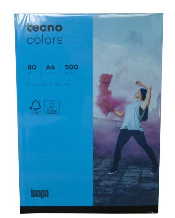 InapaCopy paper tecno colors A4 80g 500 sheets intensive blue-Price for 500SheetArticle-No: 4011211076674